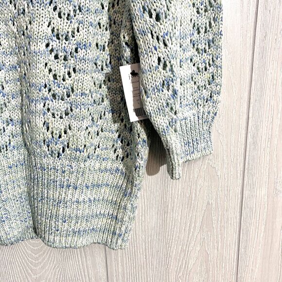 Joie Mallow Citron Multi Blue Green Pointelle Sweater Size Large NWT - Picture 4 of 5